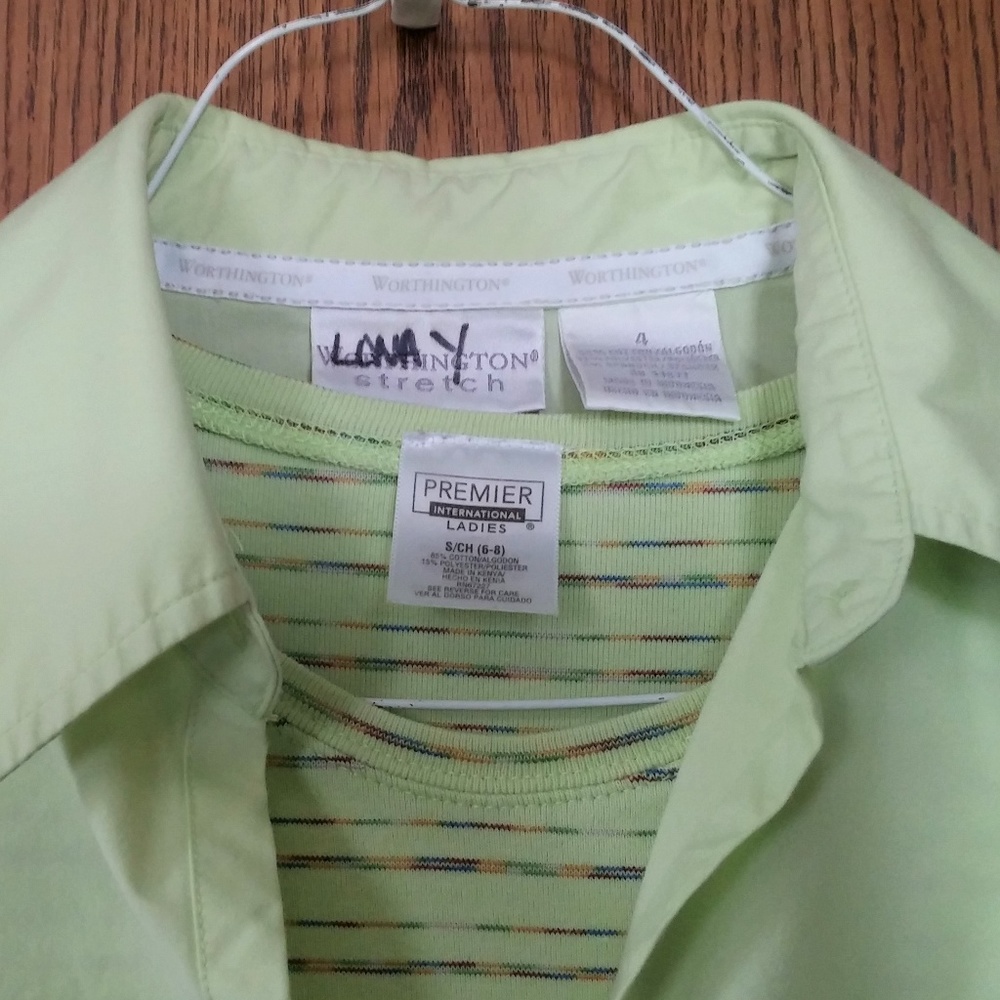 Mint Green Blouse & Shell Set